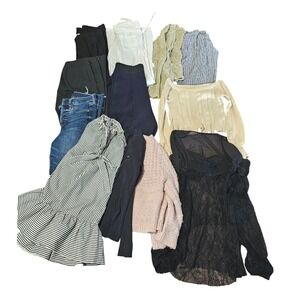 Womens Clothing Lot 13pc Gap Jeans Tommy Hilfiger Sweater Linen Pants Mixed S sz